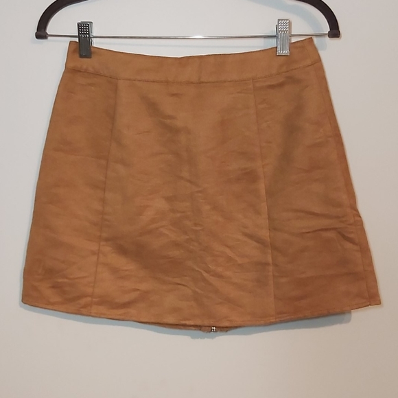 Suede high waist mini skirt with zipper size M - Picture 3 of 3